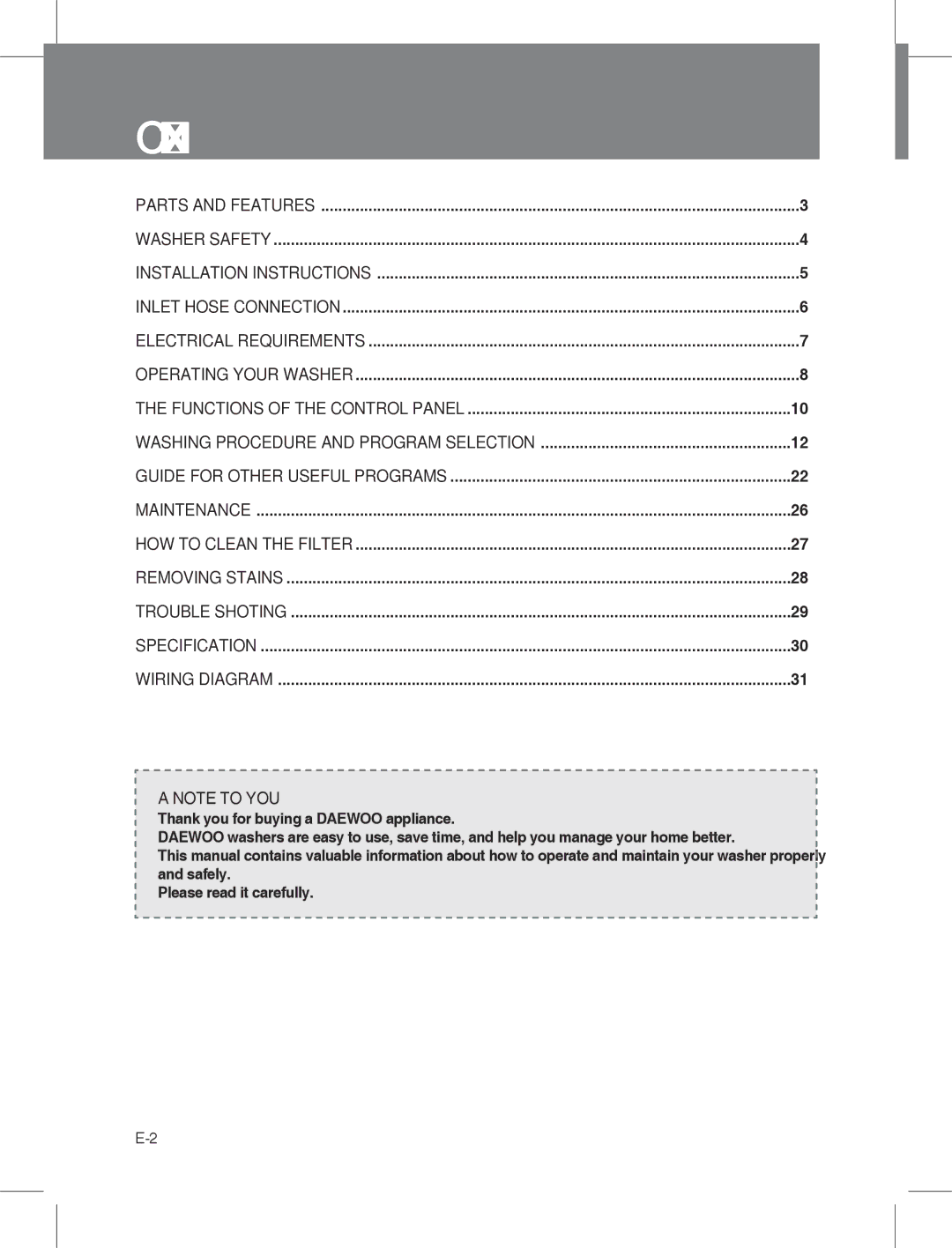 Daewoo DWD-LD141X, DWC-LD141X instruction manual Contents 