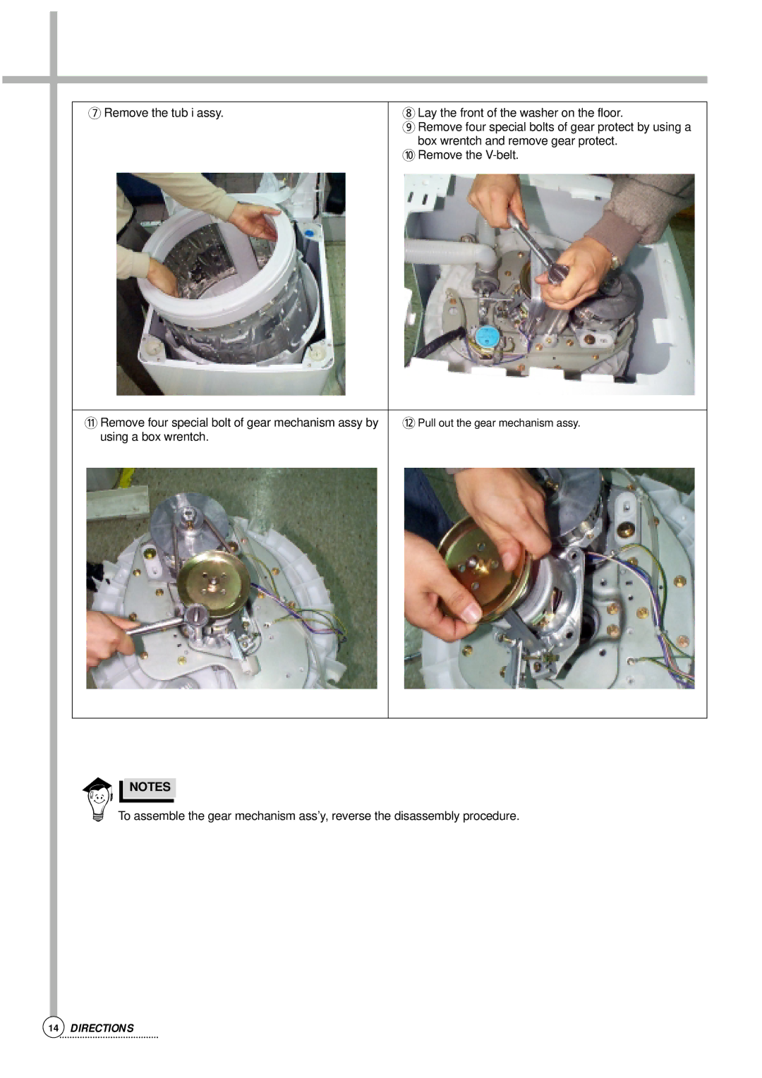 Daewoo Auto Washer, DWF-176S service manual Pull out the gear mechanism assy 