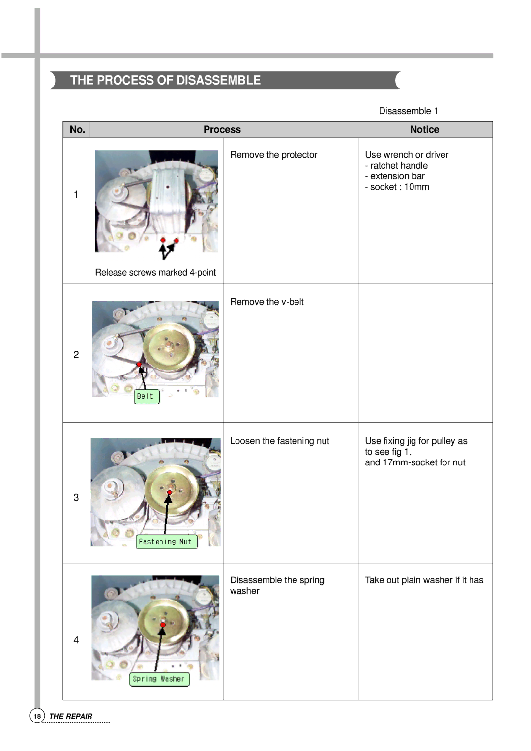 Daewoo Auto Washer, DWF-176S service manual Process of Disassemble 