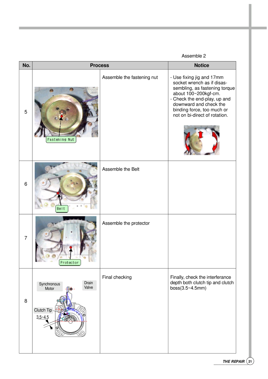 Daewoo DWF-176S, Auto Washer service manual Boss3.5~4.5mm 