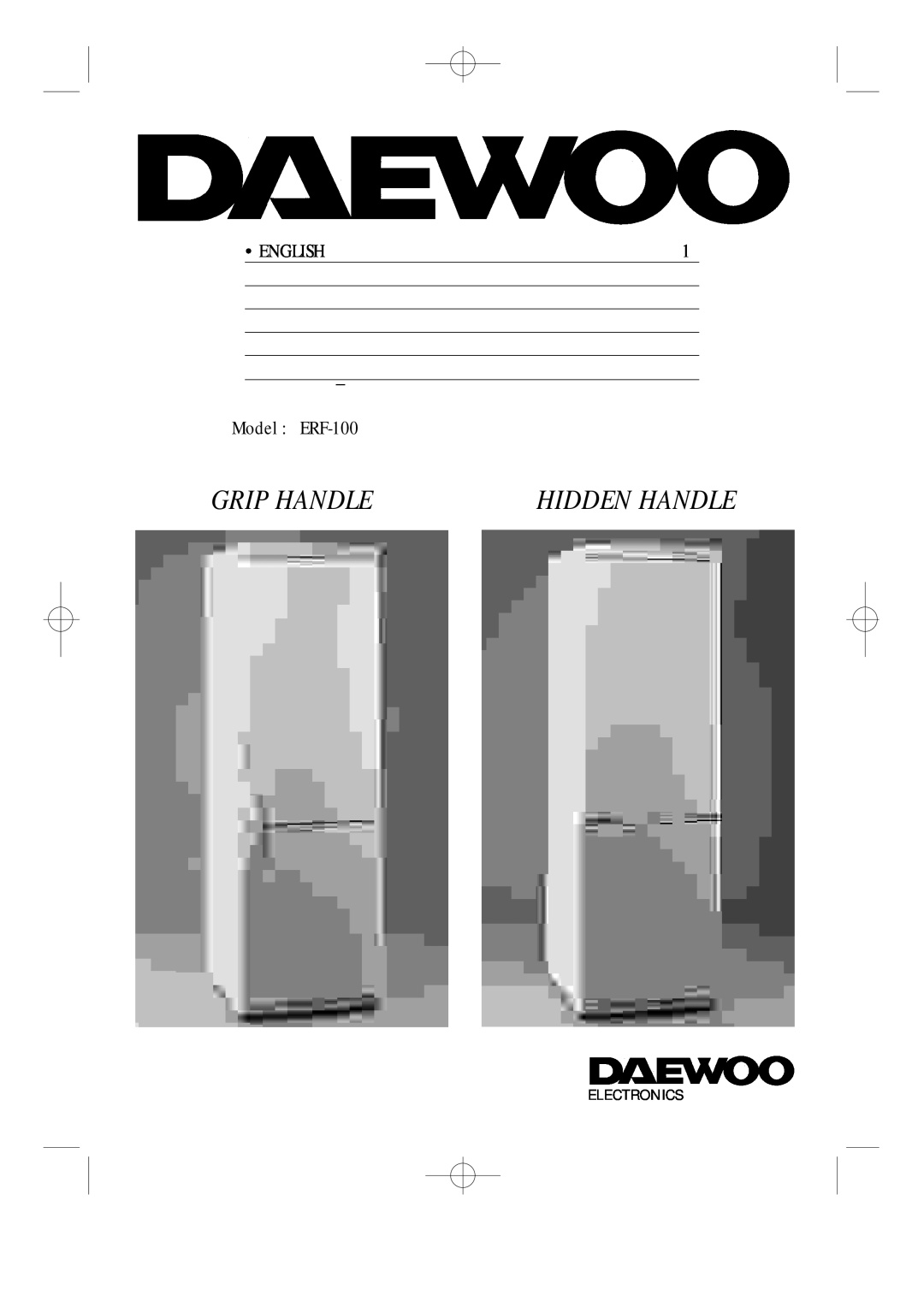 Daewoo manual Grip Handle, Hidden Handle, English, Model ERF-100, Electronics 