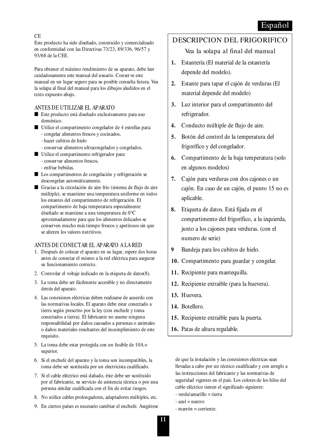 Daewoo ERF-38.A, ERF-36.A, RF-39.A, ERF-41.A manual Antes DE Utilizar EL Aparato, Antes DE Conectar EL Aparato a LA RED 