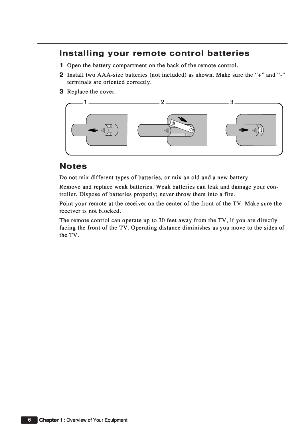 Daewoo ET 13P2, ET 19P2 instruction manual Installing your remote control batteries 