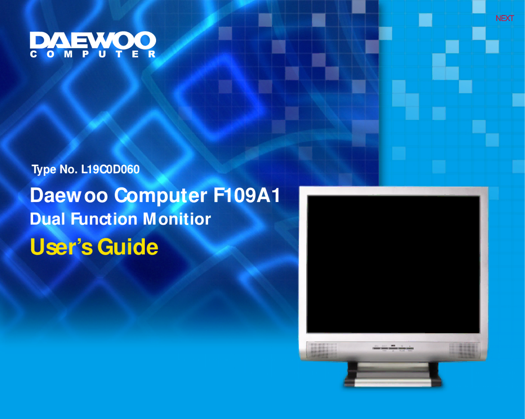 Daewoo F109A1 manual User’s Guide 