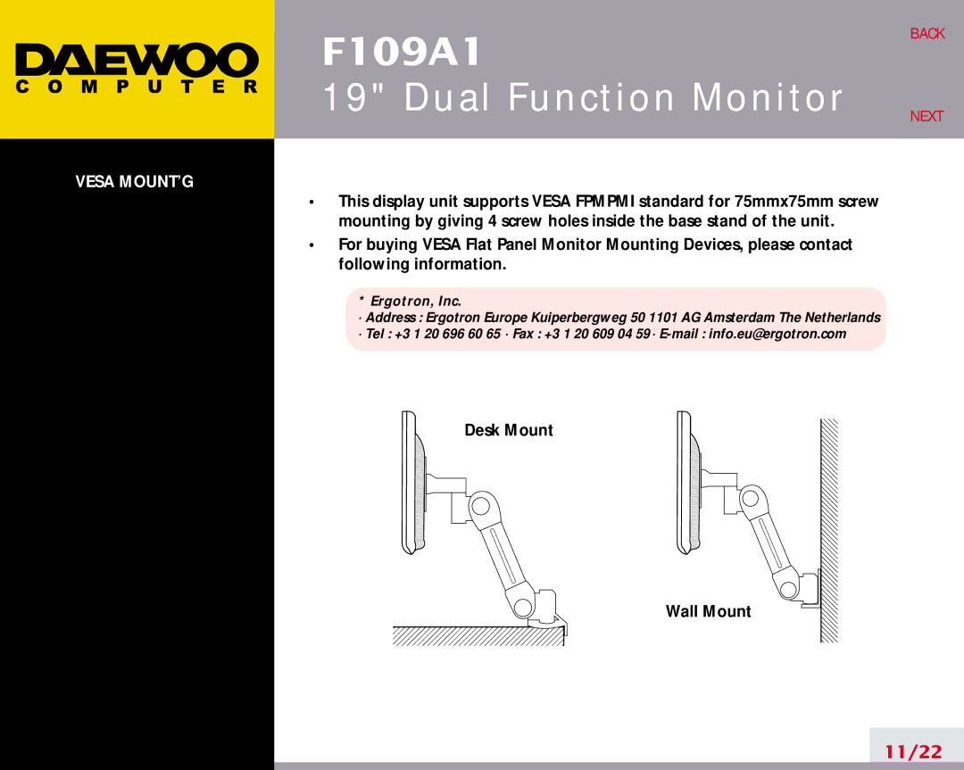 Daewoo F109A1 manual 11/22 