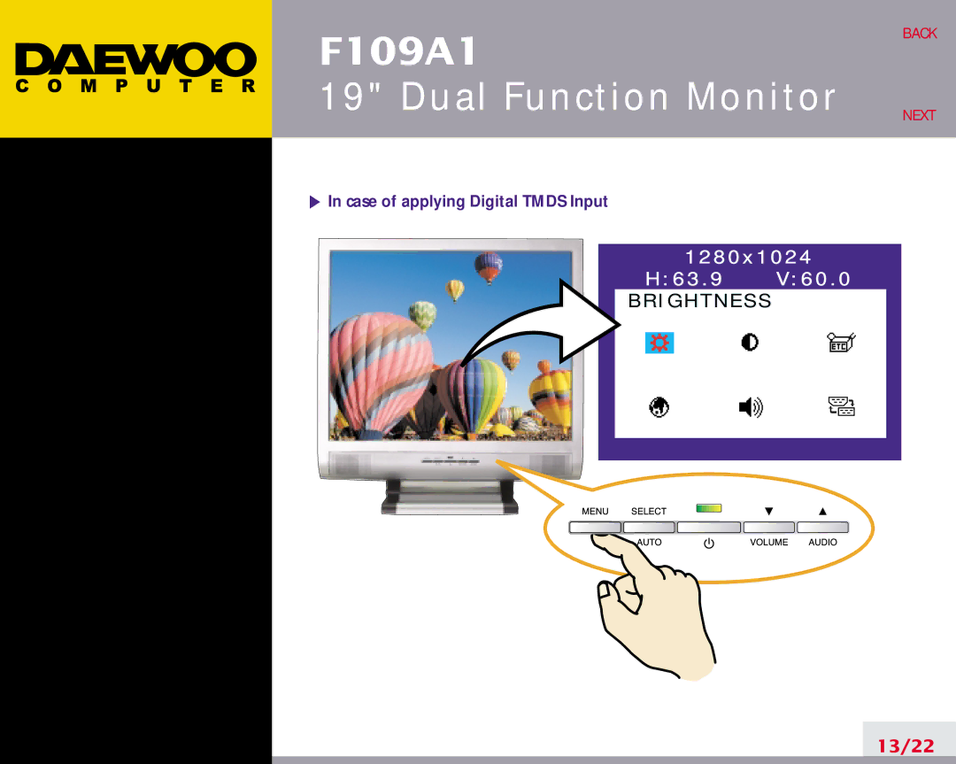 Daewoo F109A1 manual 1280x1024 H63.9 