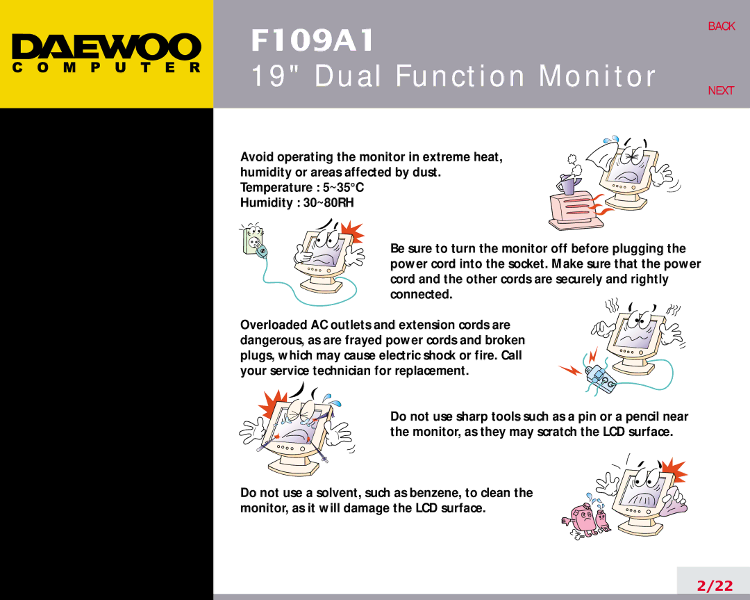 Daewoo F109A1 manual 