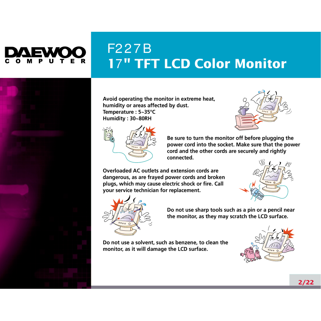 Daewoo F227B manual 