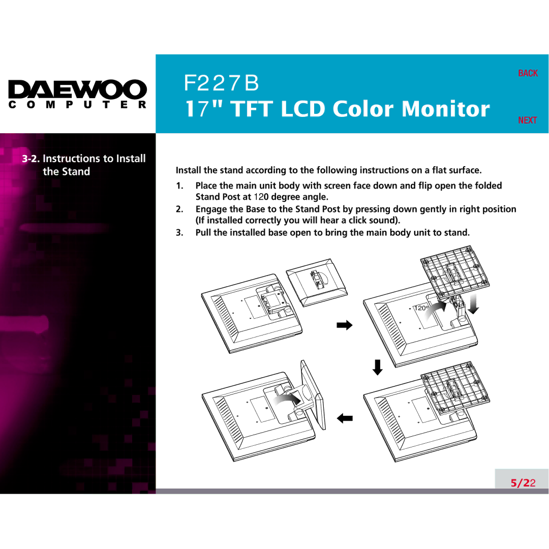 Daewoo manual F227BBACK 