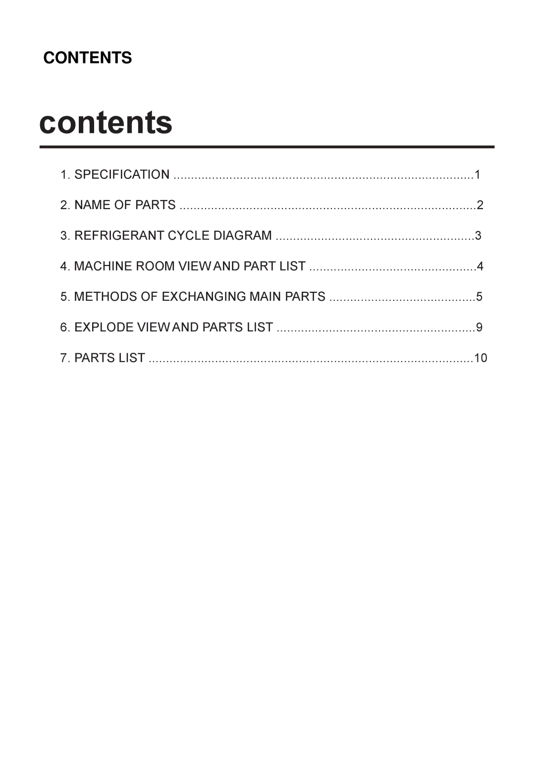 Daewoo FR-330 service manual Contents 