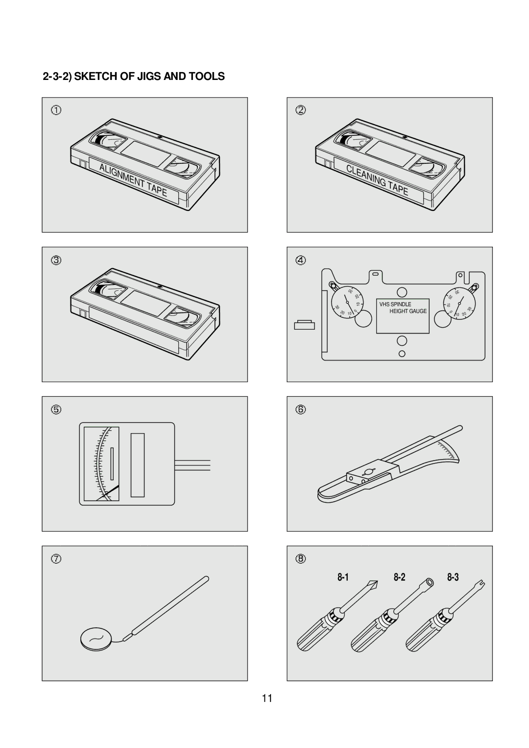 Daewoo K3050MECHA service manual Sketch of Jigs and Tools 