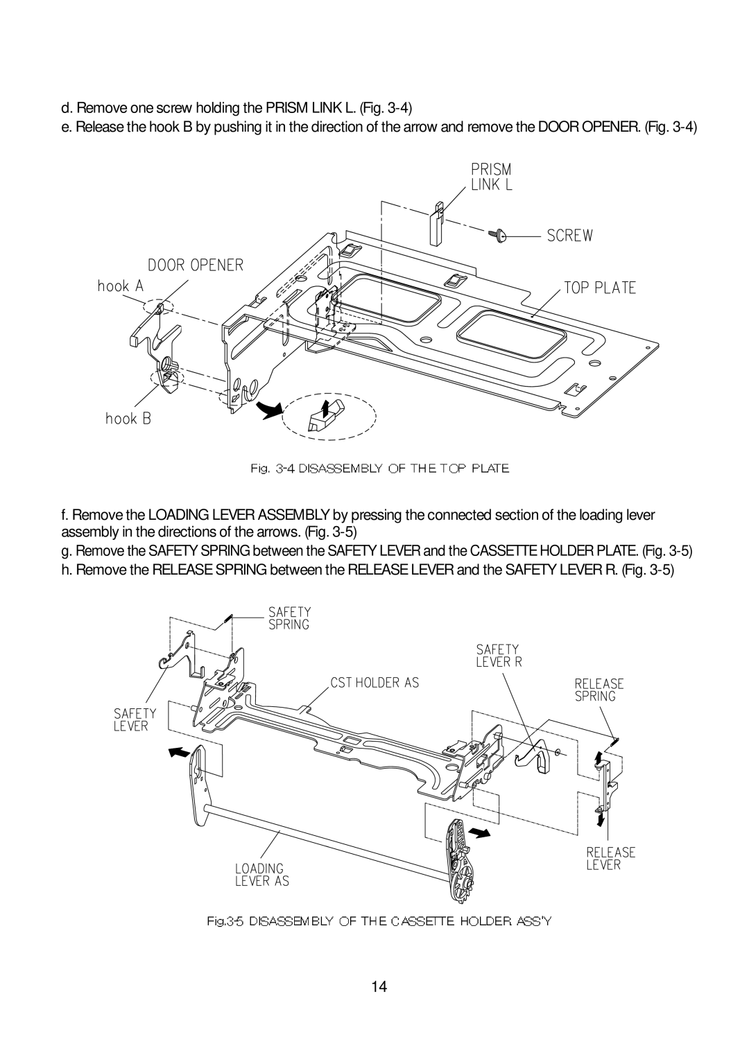 Daewoo K3050MECHA service manual Remove one screw holding the Prism Link L. Fig 