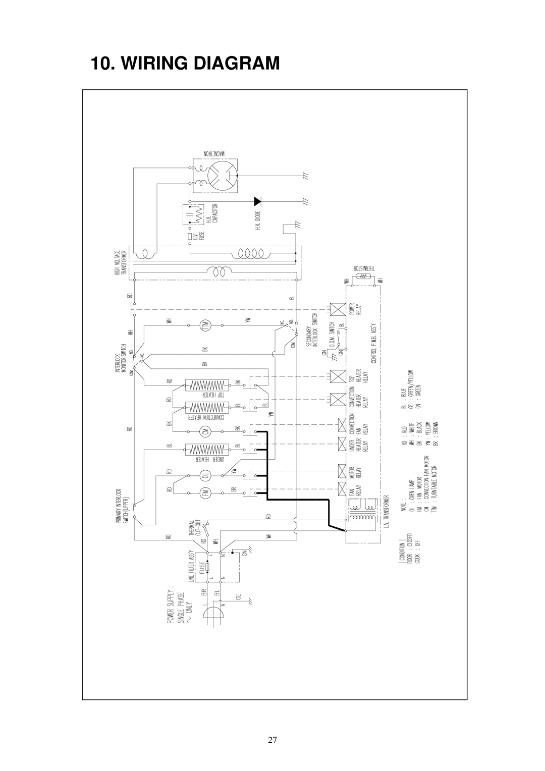 Daewoo KOC-1B0K0S service manual Wiring Diagram 