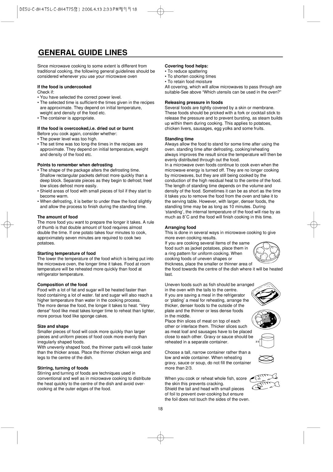 Daewoo KOC-8H4TSL owner manual General Guide Lines 