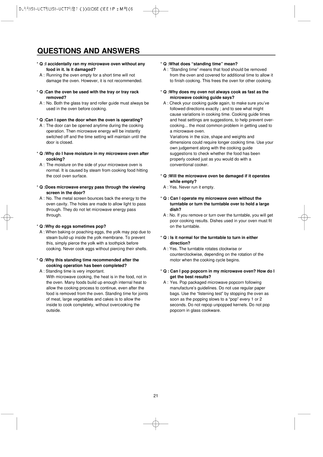 Daewoo KOC-8H4TSL owner manual Questions and Answers 