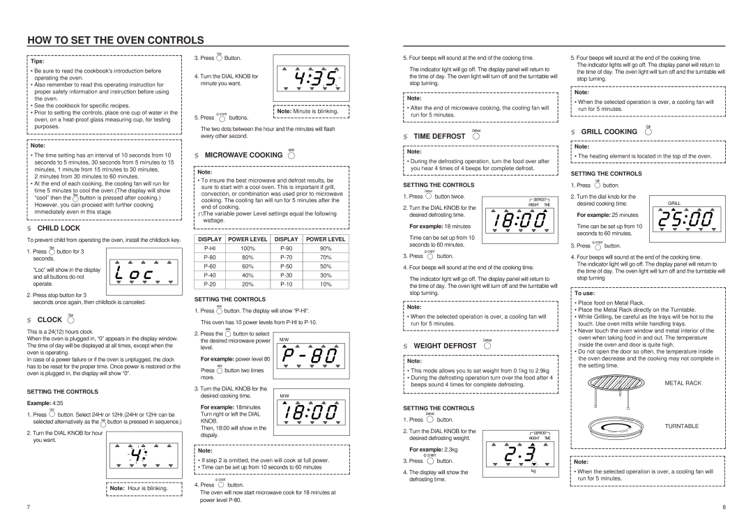 Daewoo KOC980T manual HOW to SET the Oven Controls 