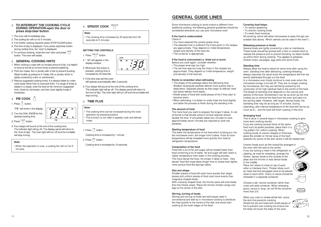 Daewoo KOC980T manual General Guide Lines 