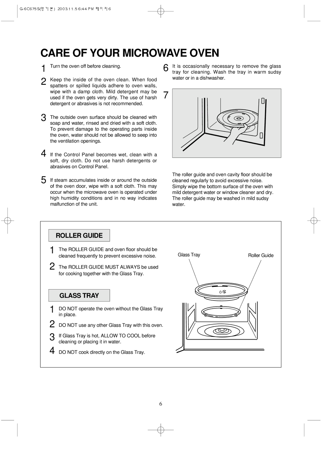 Daewoo KOG-3C675S manual Care of Your Microwave Oven 