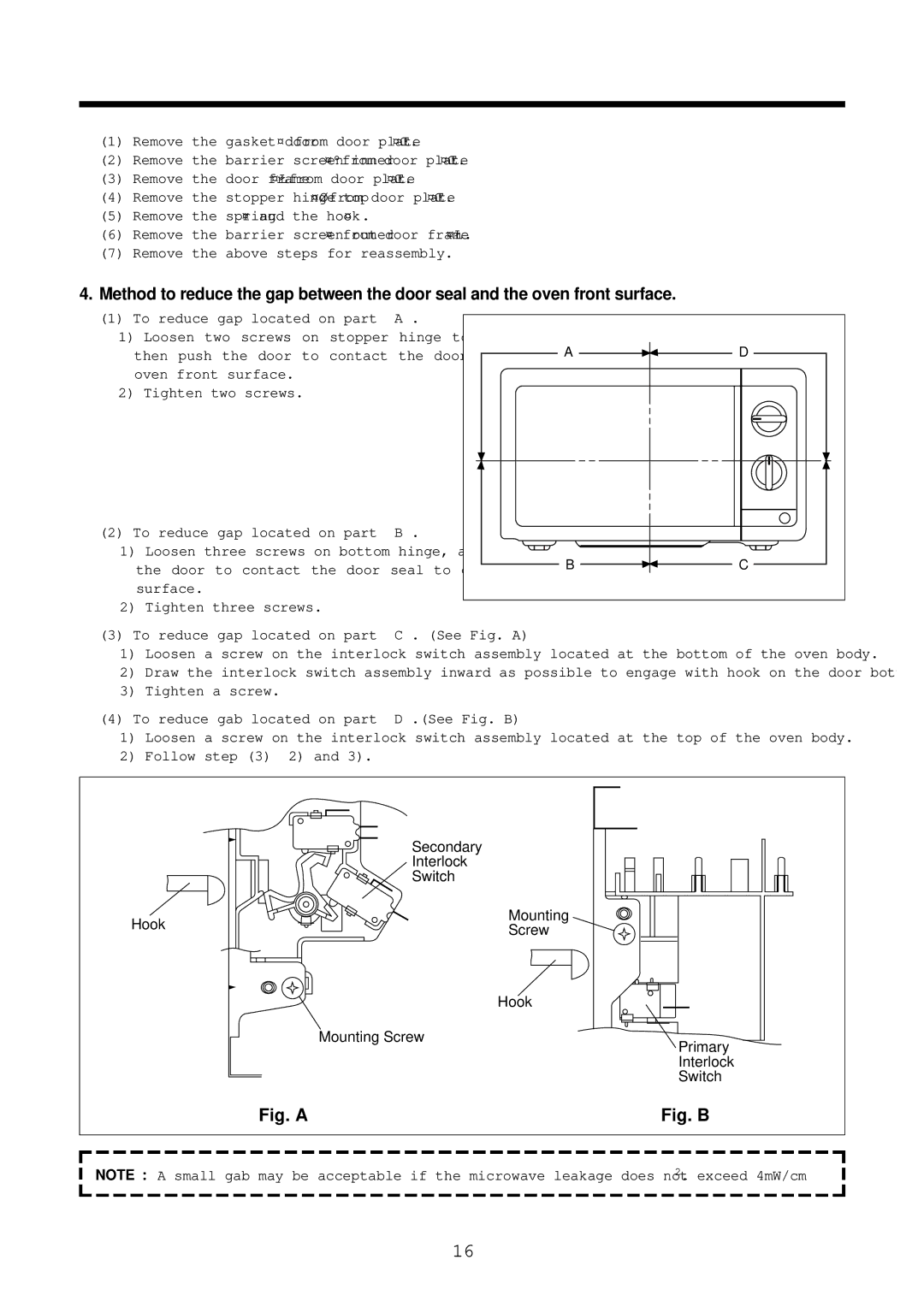 Daewoo KOR-61151, KOR-61155 service manual Fig. a 