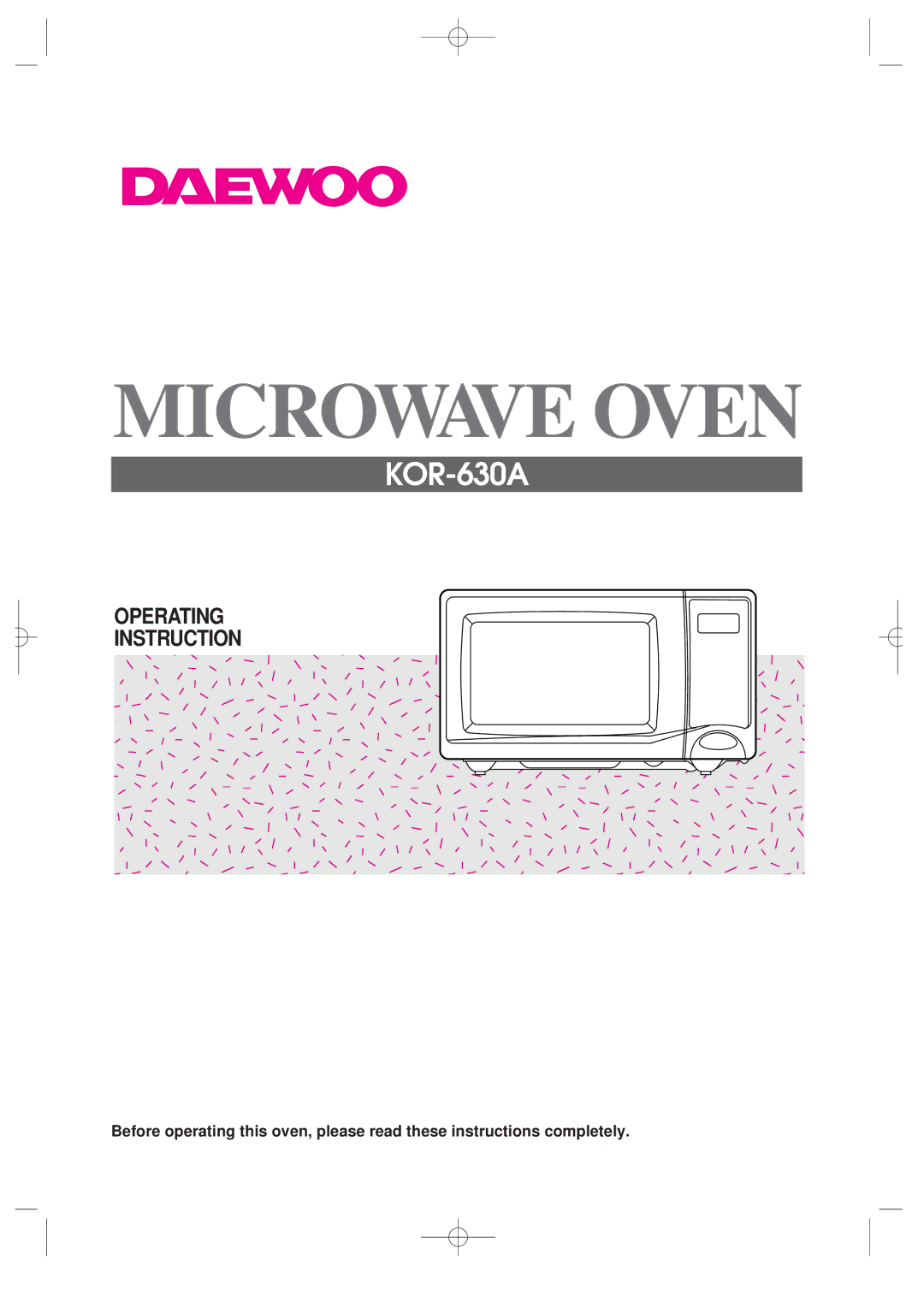 Daewoo KOR-630A manual Microwave Oven 