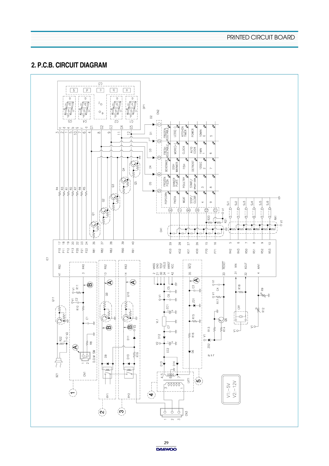 Daewoo KOR-631G0P, KOR-861G0P, KOR-631H0P service manual C.B. Circuit Diagram 