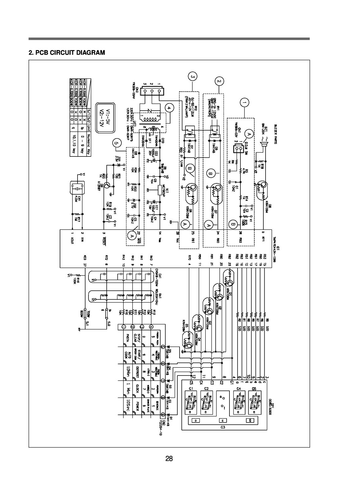 Daewoo KOR-63FB9S, KOR-63FB0S, KOR-63DB9S, KOR-63DB0S service manual Pcb Circuit Diagram 