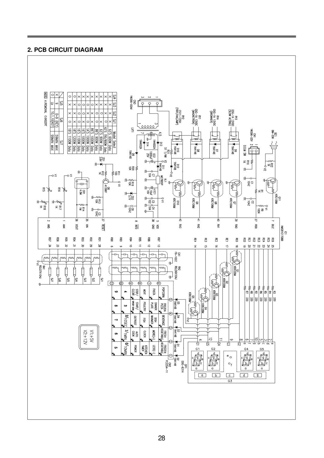 Daewoo KOR-6Q2B5S service manual PCB Circuit Diagram 