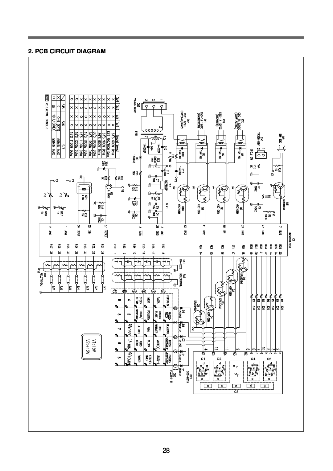 Daewoo KOR-6Q2B5S service manual Pcb Circuit Diagram 