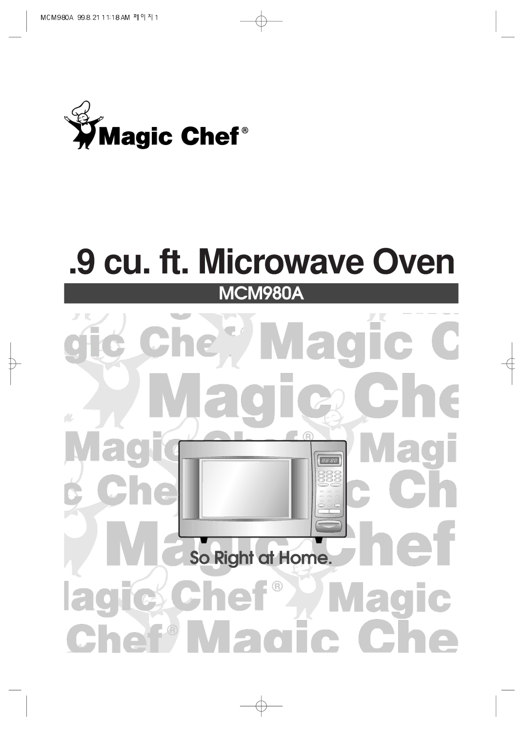 Daewoo MCM980A manual Cu. ft. Microwave Oven 