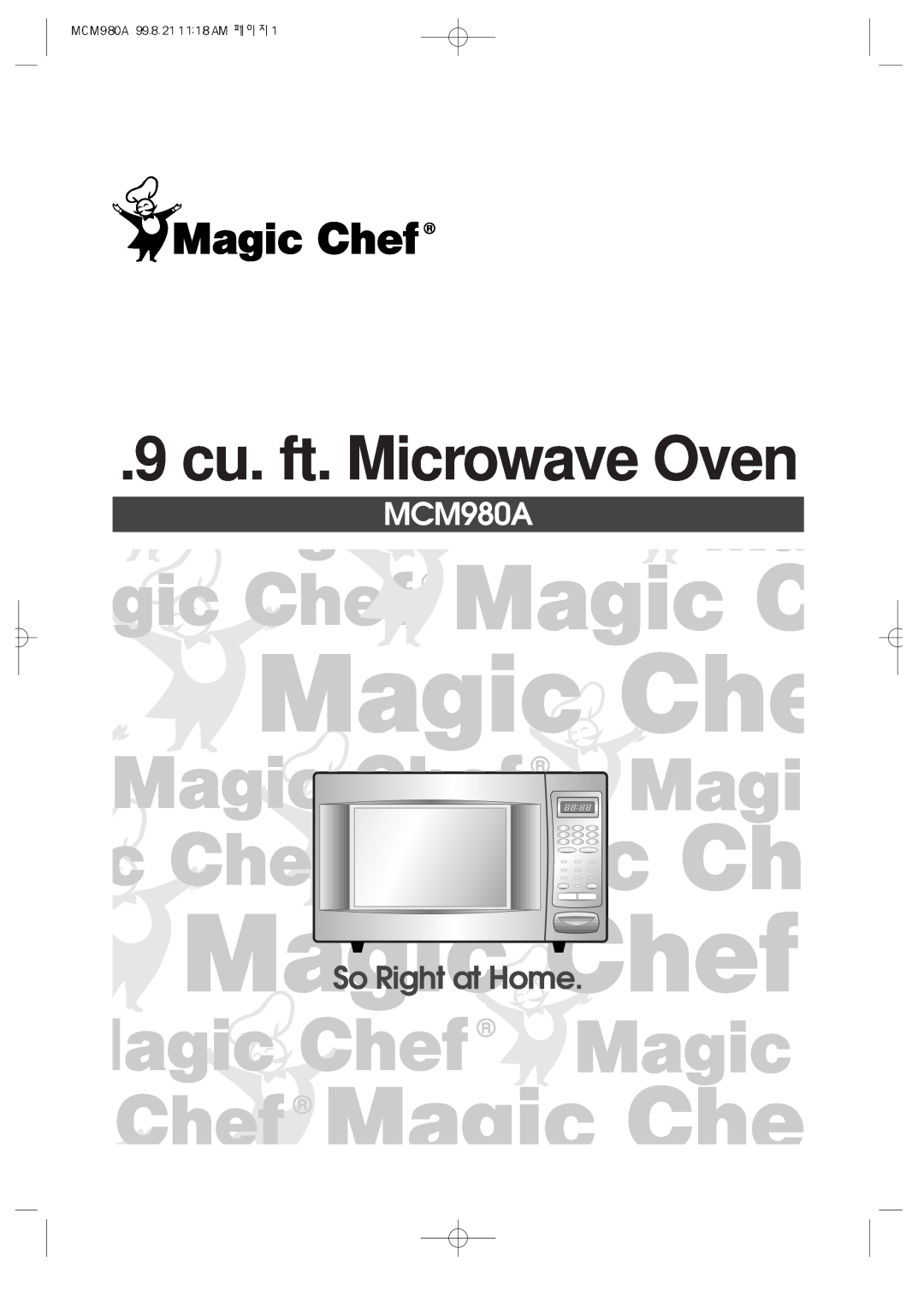 Daewoo MCM980A manual 9 cu. ft. Microwave Oven, So Right at Home 