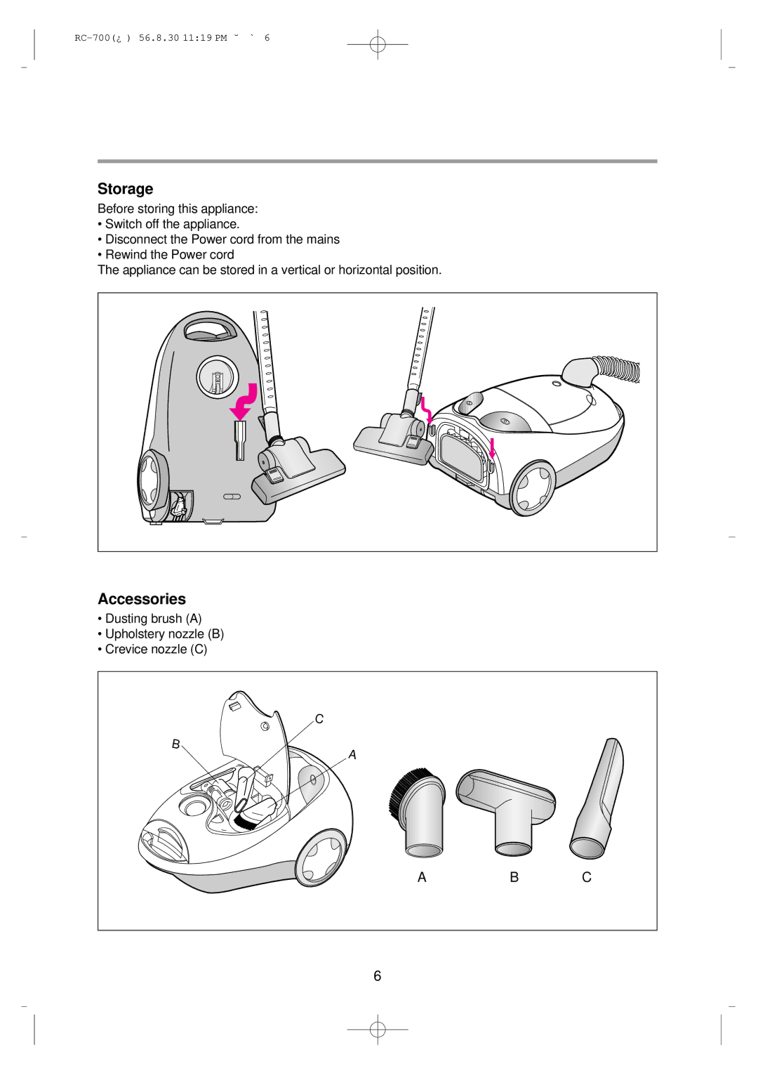 Daewoo RC-700 owner manual Accessories 