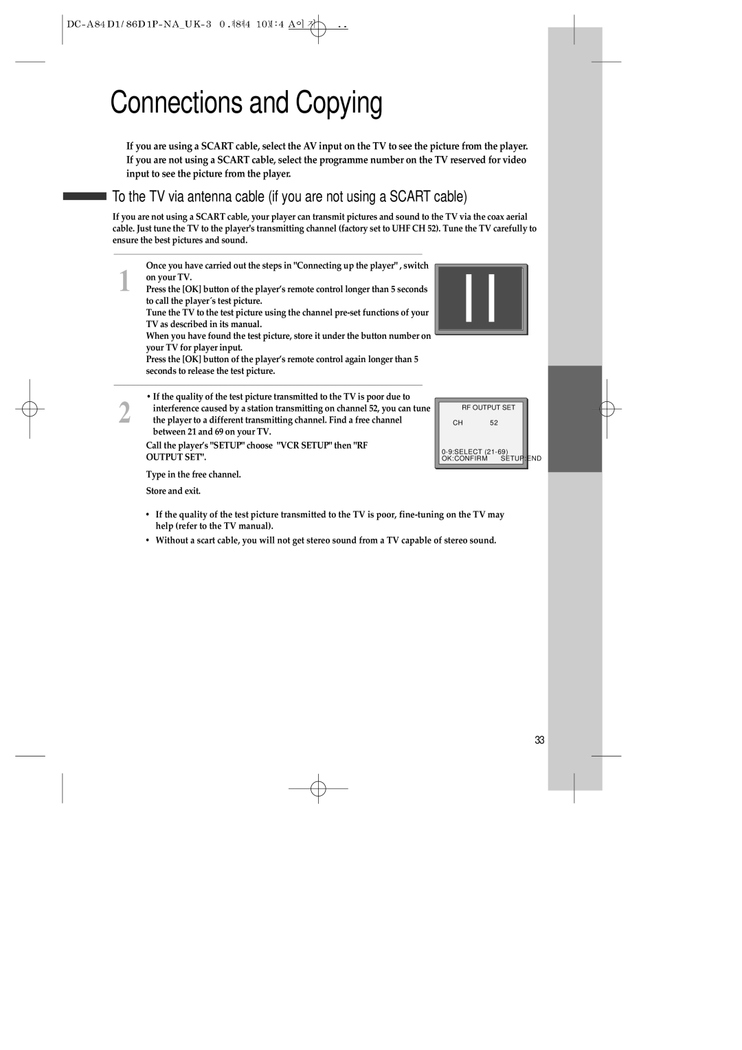 Daewoo SD-9800P, SD-9500P, SD-3500P owner manual Connections and Copying 