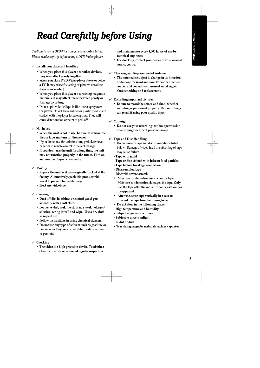 Daewoo SH-9840P, SH-3510P, SH-9810P instruction manual Read Carefully before Using, Recording important pictures, Copyright 