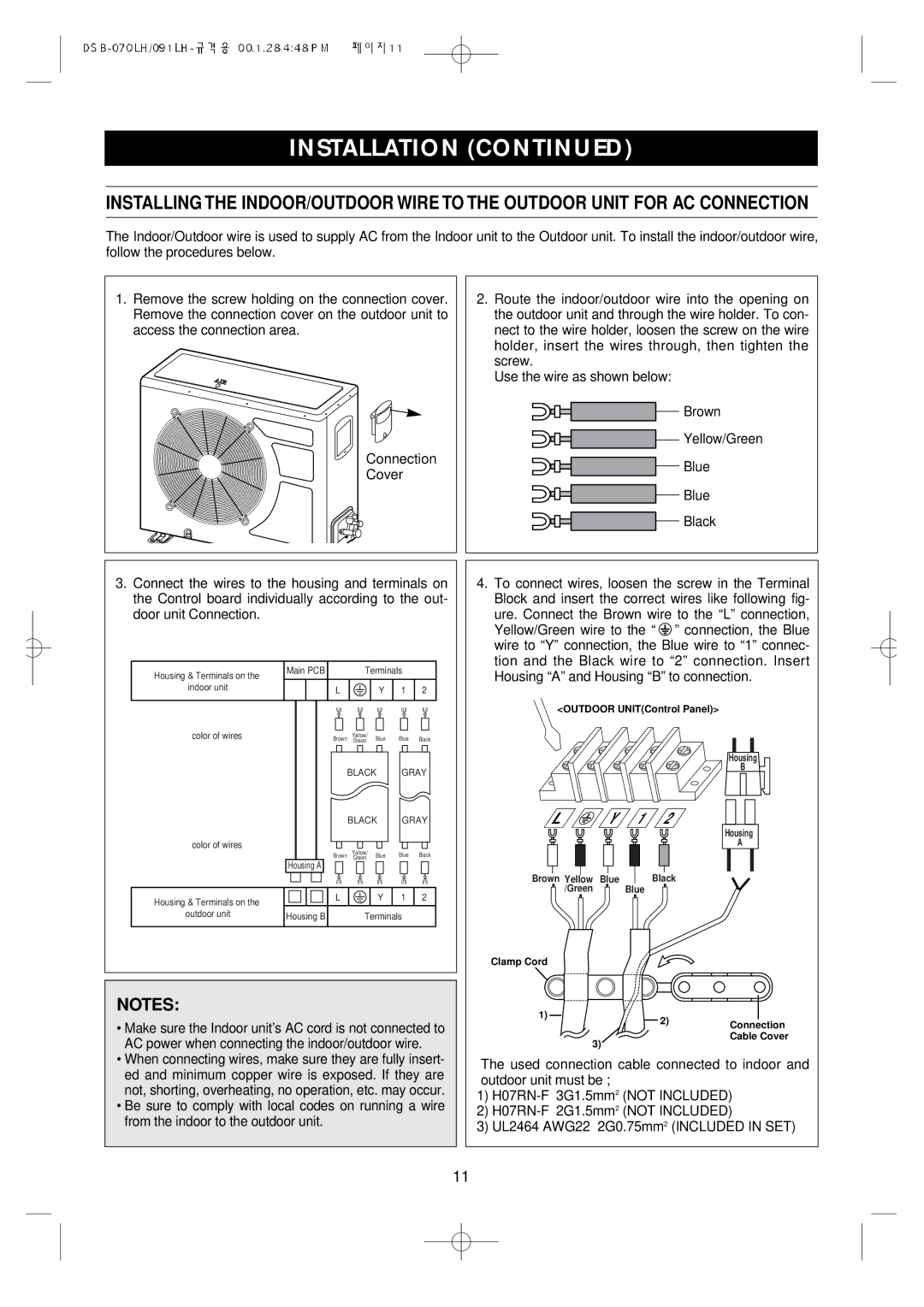 Daewoo DSB-071LH, Split Airconditioning System owner manual Black 