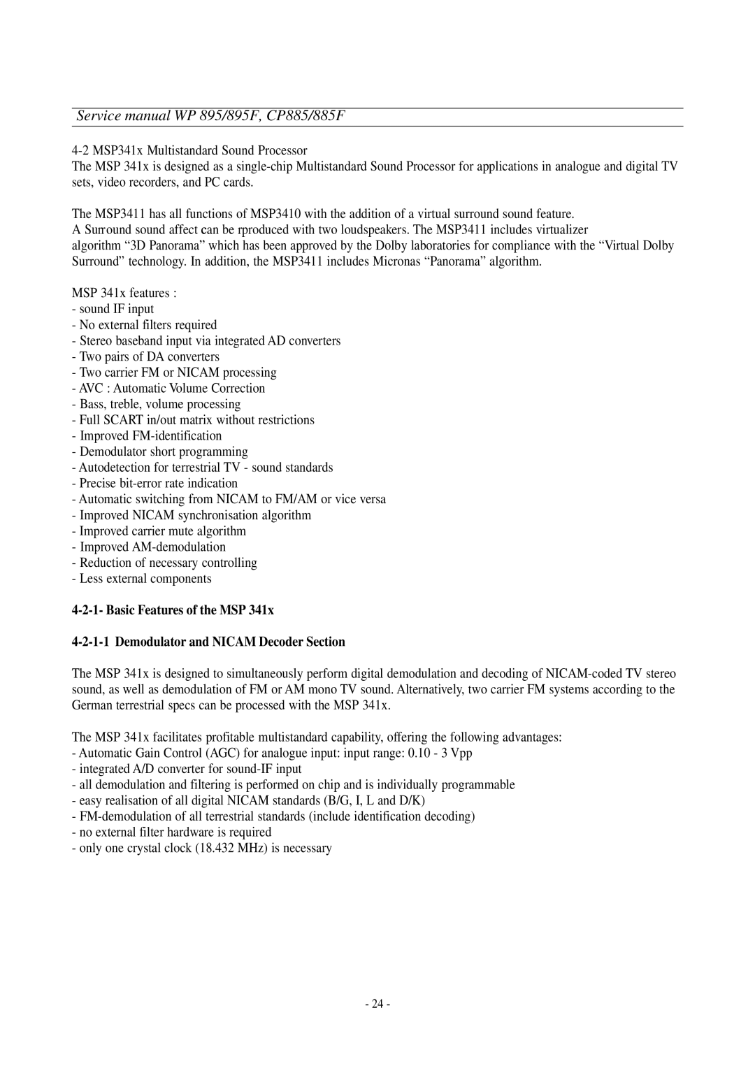 Daewoo WP-895F, CP-885F service manual 