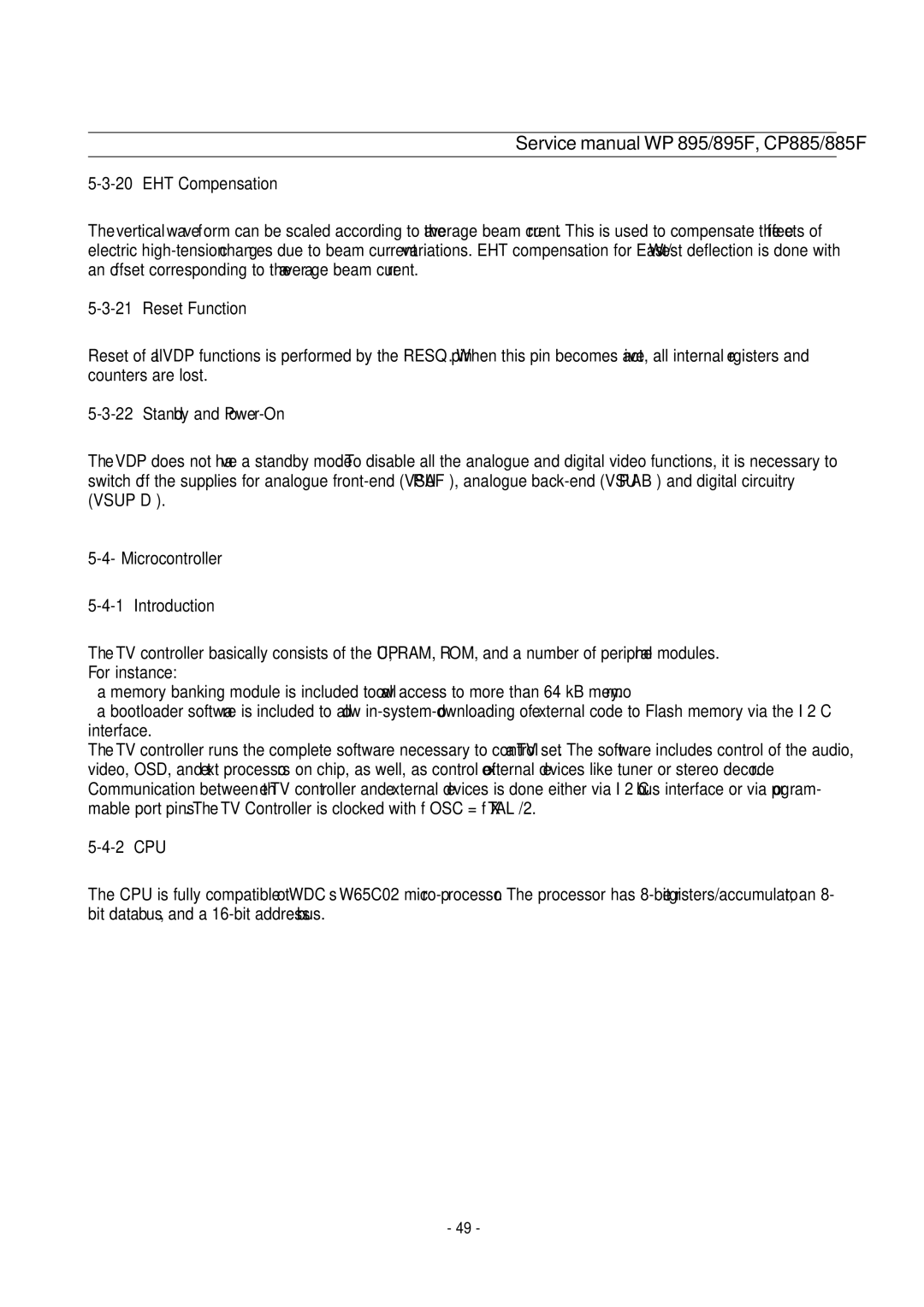 Daewoo WP-895F, CP-885F service manual 