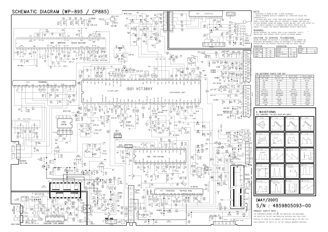 Daewoo WP-895F, CP-885F service manual 