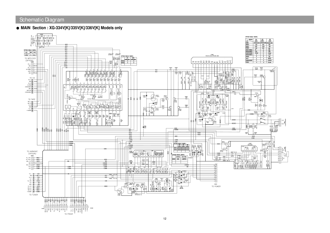 Daewoo XG332V service manual Main Section XG-334VK/335VK/336VK Models only 