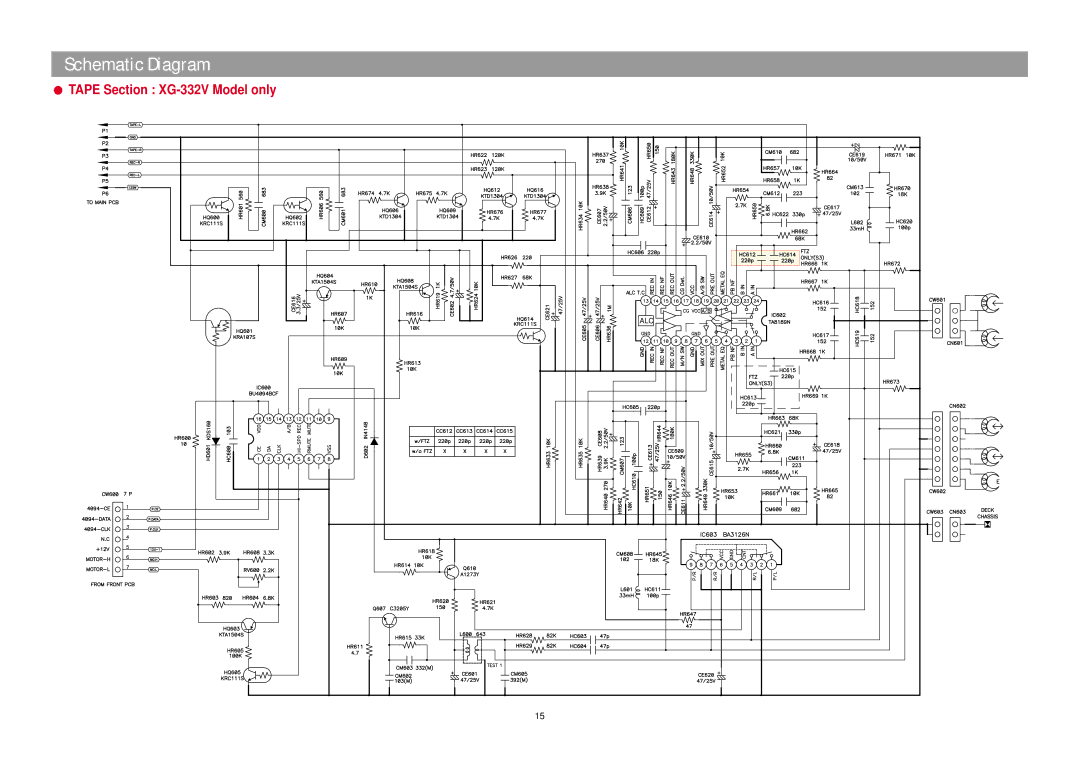 Daewoo XG332V service manual Tape Section XG-332V Model only 