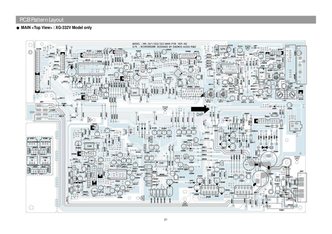 Daewoo XG332V service manual B Pattern Layout 