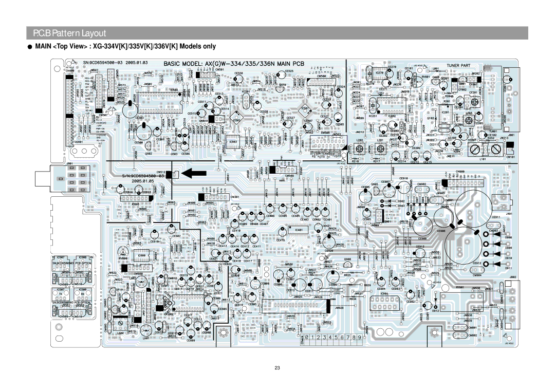 Daewoo XG332V service manual Main Top View XG-334VK/335VK/336VK Models only 