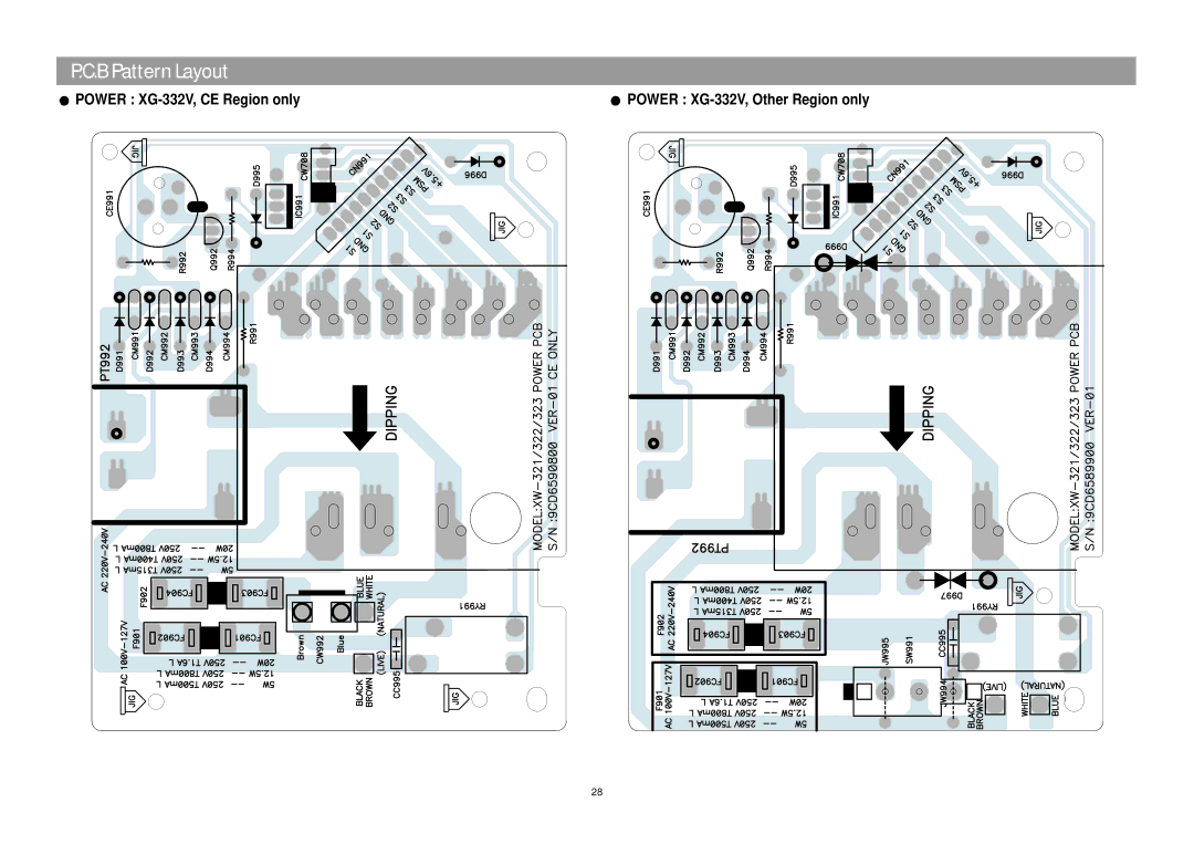 Daewoo XG332V service manual Power XG-332V, CE Region only 