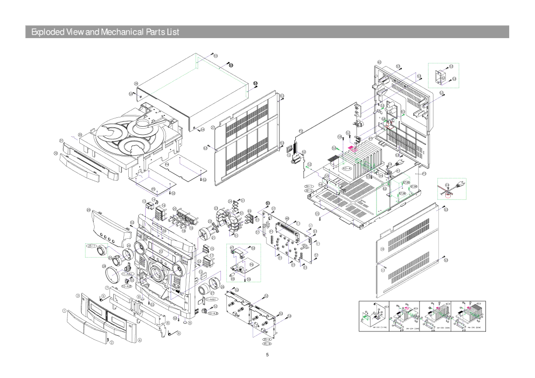 Daewoo XG332V service manual Exploded View and Mechanical Parts List 