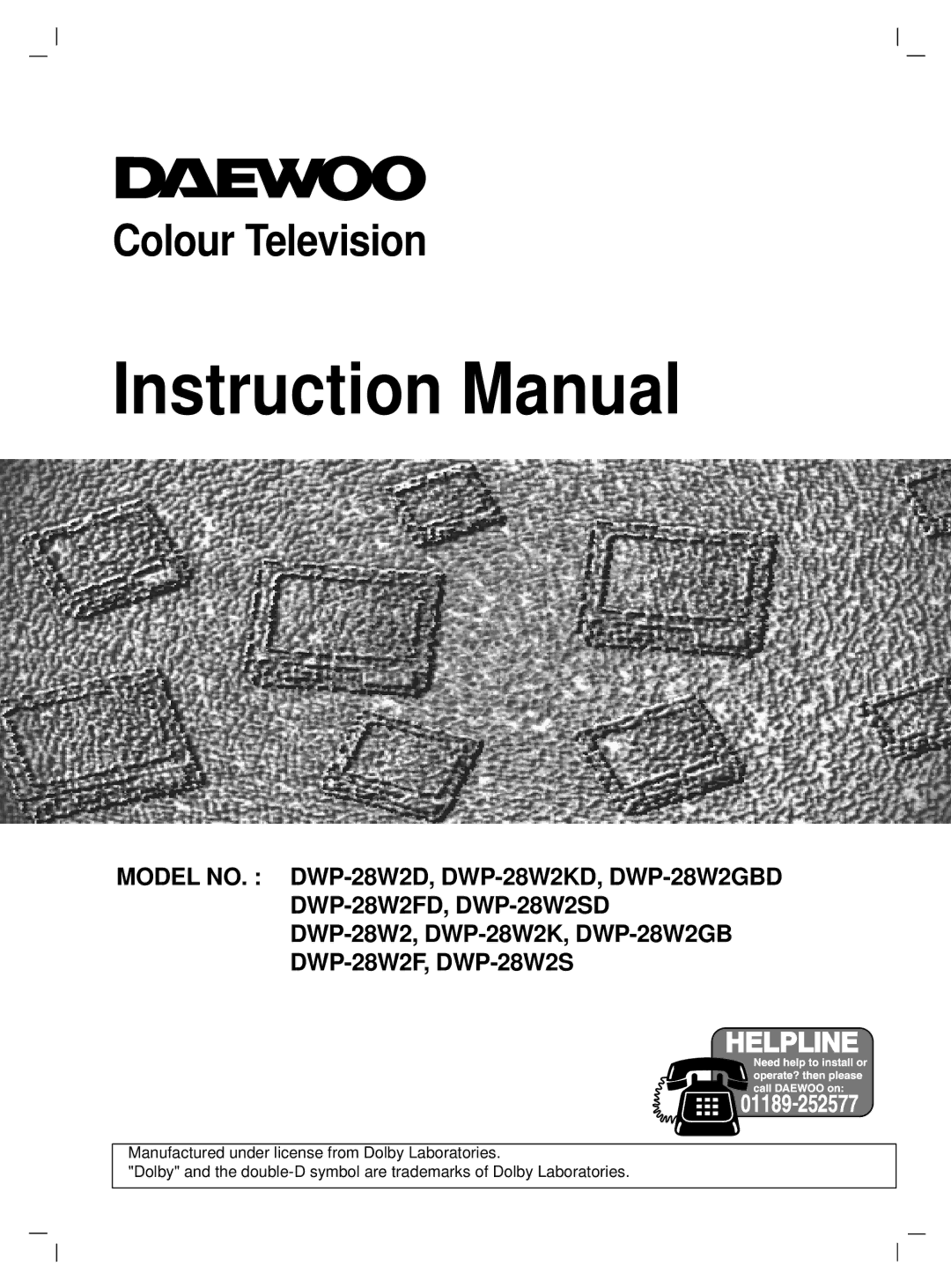 Daewoo instruction manual Colour Television 