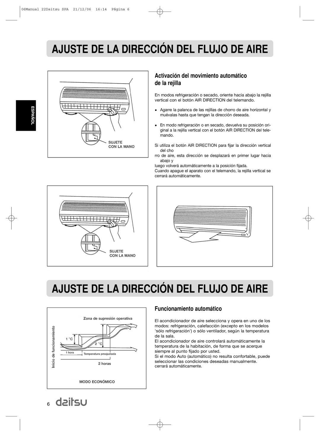 Daitsu ASD 9U2, ASD 129U11 operation manual Funcionamiento autom‡tico 