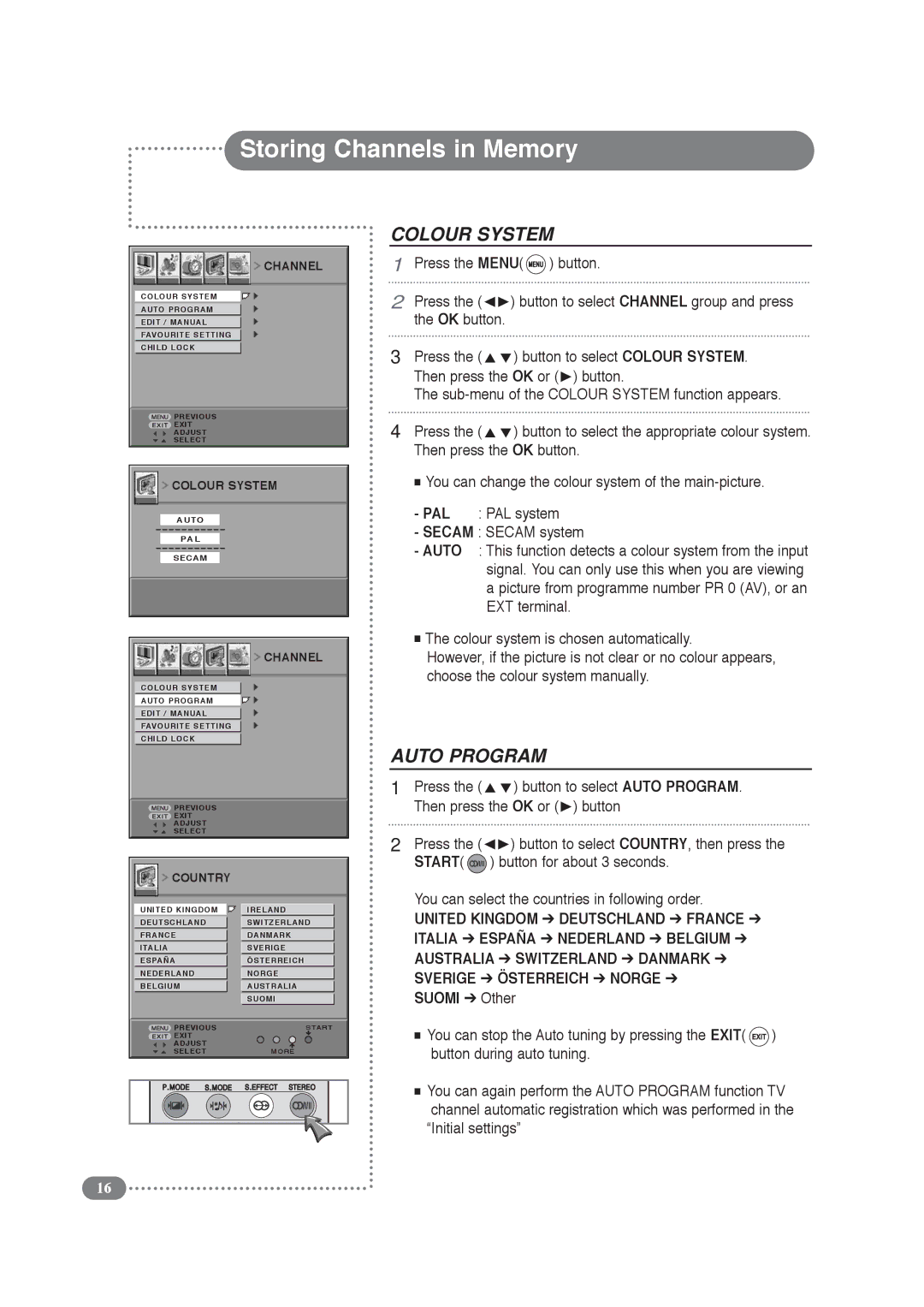 Daitsu LCD 32 manual Storing Channels in Memory, Suomi Other 