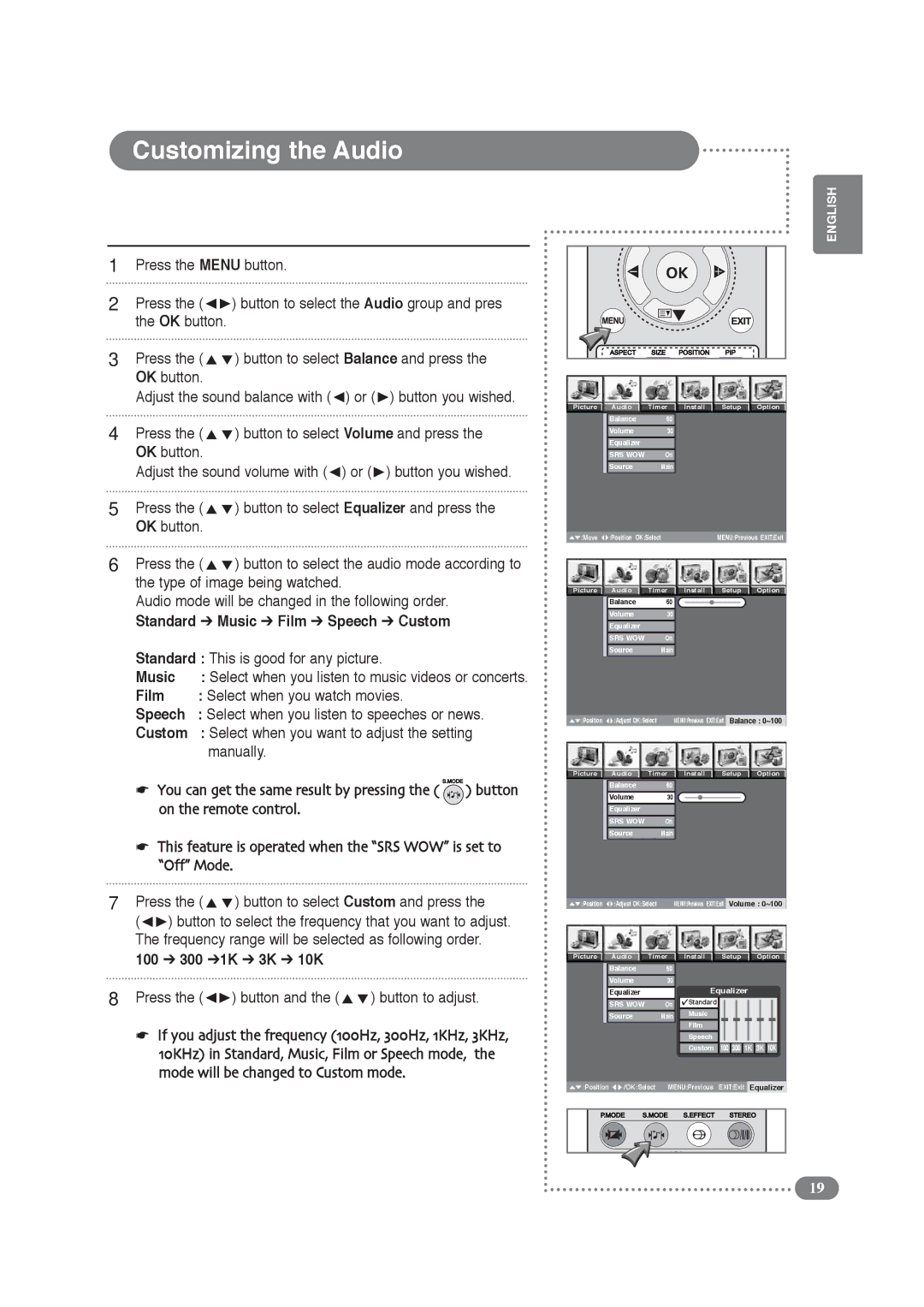 Daitsu LCD Display & TV manual Customizing the Audio 