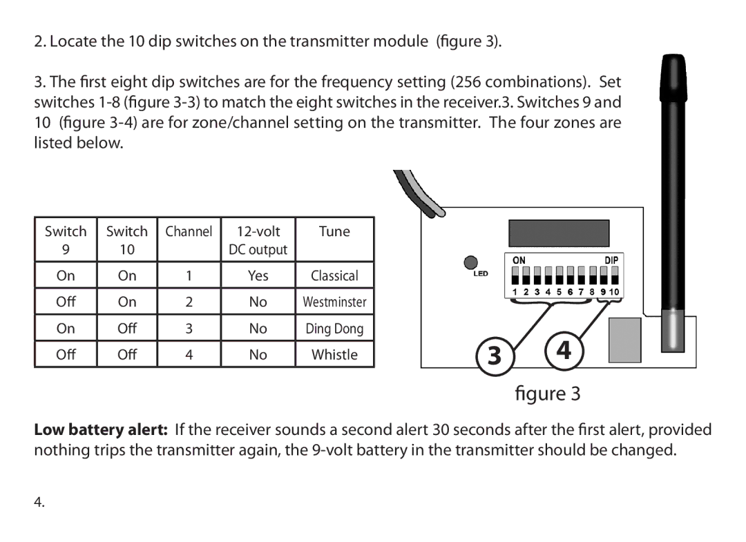 Dakota Alert ir-3000, dakota alert,inc. wireless pir sensor Locate the 10 dip switches on the transmitter module figure 