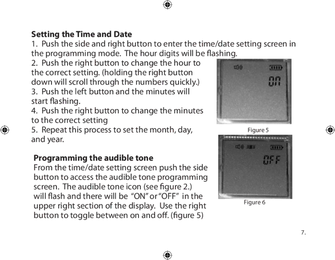 Dakota Alert Portable Receiver, PR-3000 owner manual Setting the Time and Date, Programming the audible tone 