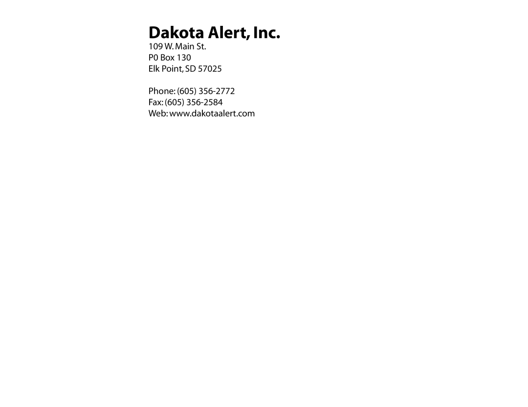 Dakota Alert WR-3000 owner manual Dakota Alert, Inc 